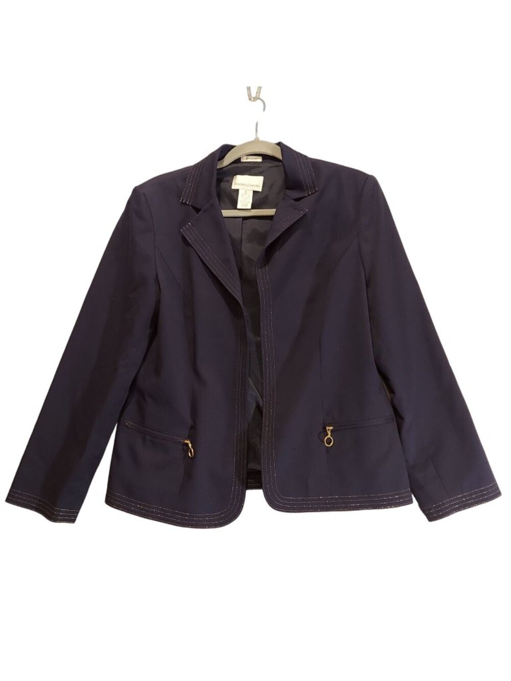 Drapers & Damons Blazer Womens 12 Blue elegant Open career classy chic pockets
